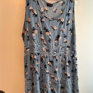Women’s Torrid Blue Floral lace Sleeveless Dress tunic 3